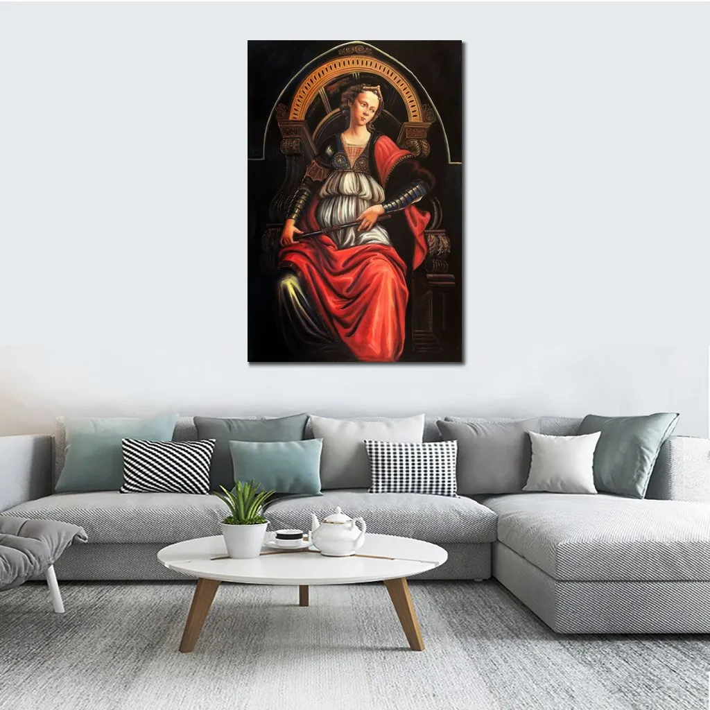 Arte religioso Sandro Botticelli Pintura Fortaleza Pintado a mano Arte clásico Decoración para el hogar