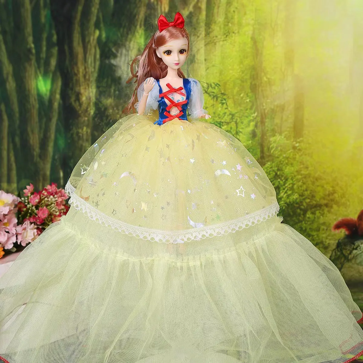 50CM Wedding Dress Barbie Doll Keychain Ice Princess Doll Girl Toy