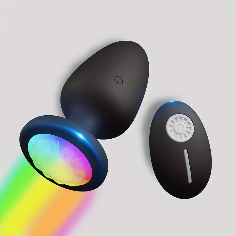 Rainbow Anal Plug Vibrator With Remote Control Prostate Massager_voghion.com