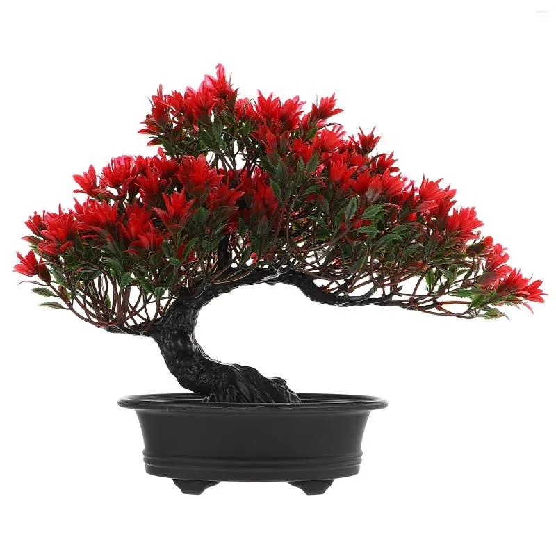 Flores decorativas Material Artificial Bonsai Pinheiro Decoração Emulada Desktop Adorno Imitação Ornamento Simulação