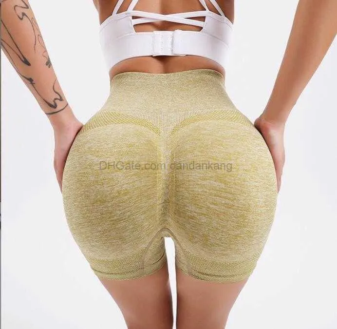 Fitness Giyim Kadın Sakinsiz Yoga Pantolon Taytlar Atletik Aşınma Yüzlü Scrunch Booty Girls Gym Egzersiz Yüksek Bel Scrunch Butt Sıkı Şort Egzersiz Giysileri