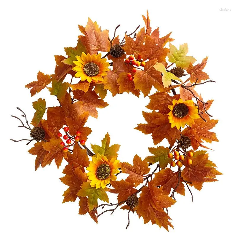 Decoratieve Bloemen Artificiales Zonnebloem Krans Vakantie Feest Decoratie Nep Plant Home Decor Herfst