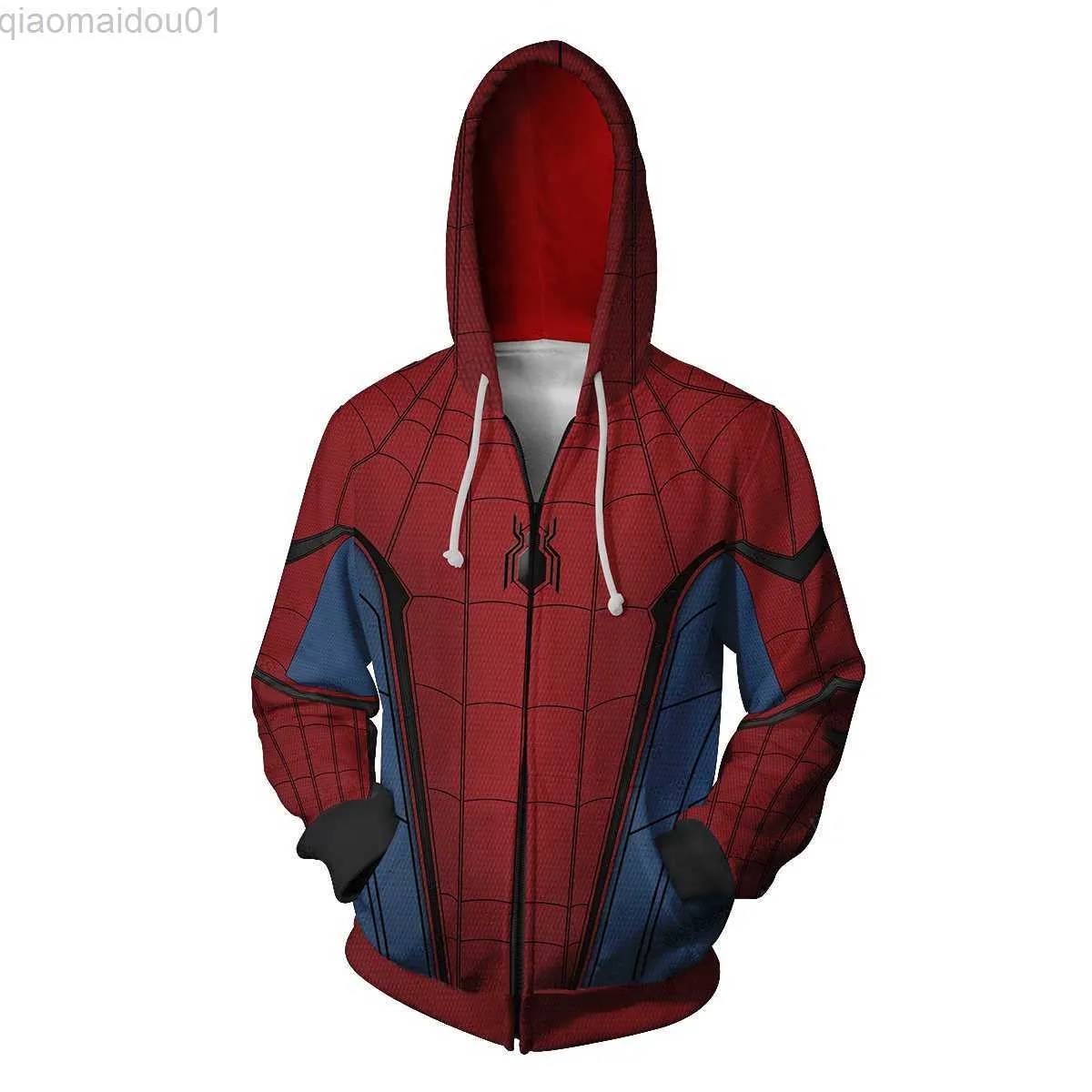 Herrtröjor tröjor miles morales come 3d tryck blixtlås personlighet hoodies överdimensionerade roliga tröjor superhjälte långt hemifrån cosplay l230721