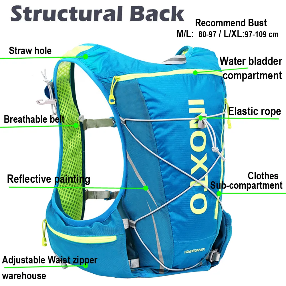 Sac à dos gilet hydratant pour course à pied 8l, sac à dos hydratant pour  cyclisme, randonnée, marathon, avec sac d'eau de 1,5 l et bouteille d'eau  de 500ml