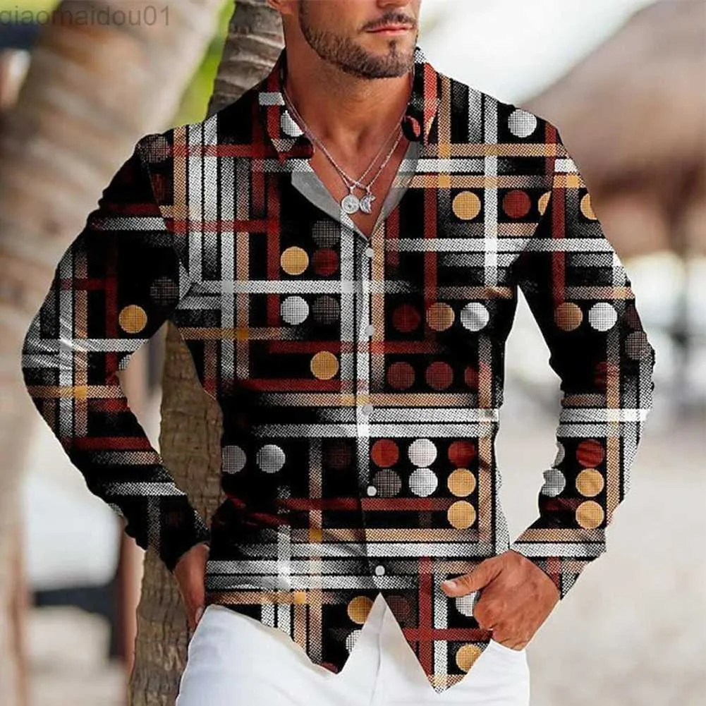 Men's Casual Shirts Brand New Mens Shirts Dress Shirts Vintage Baroque Button Down Casual Long Sleeve Muscle M~2XL Plus Size Print L230721