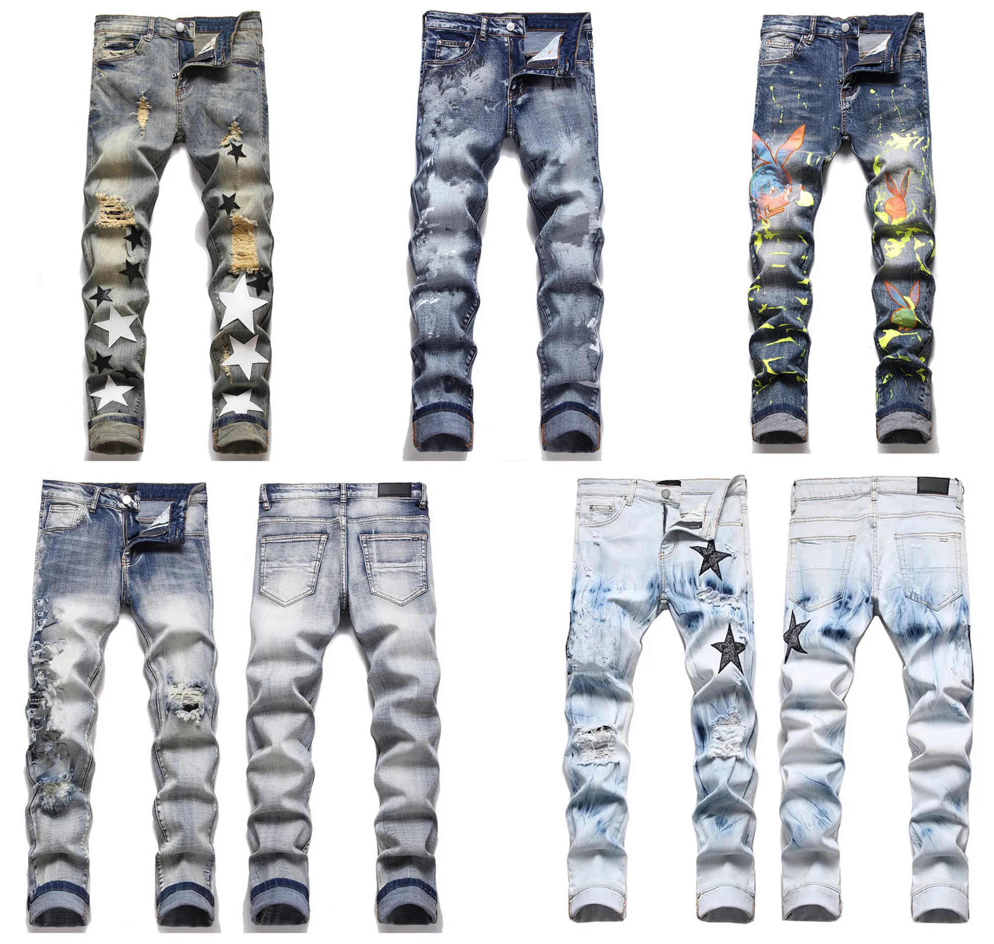 Nuovi jeans da uomo jeans firmati Pantaloni skinny jeans per uomo Jean pant Pantaloni firmati pantalones Jeans da uomo Jeans strappati Pantaloni a matita Foro Lettera modem Alta qualità