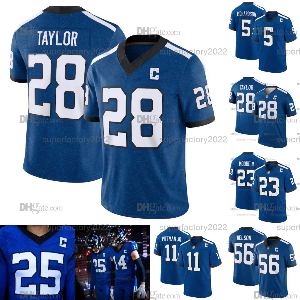 28 Jonathan Taylor 2023 Indiana Nights Football Jersey Colts Anthony Richardson Quenton Nelson Darius Leonard Michael Pittman Gardner Minshew II Pierce Thomas II