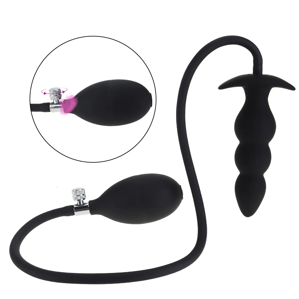 Inflatable Anal Plug Expandable Silicone Anus Toy For Adults_voghion.com