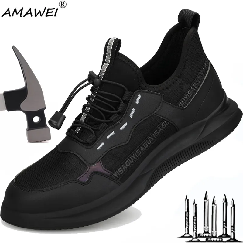 Scarpe antinfortunistiche AMAWEI Scarpe antinfortunistiche con punta in acciaio Scarpe da lavoro leggere da uomo Scarpe antiforatura Unisex Coustruction Stivali resistenti all'usura Taglia 230720