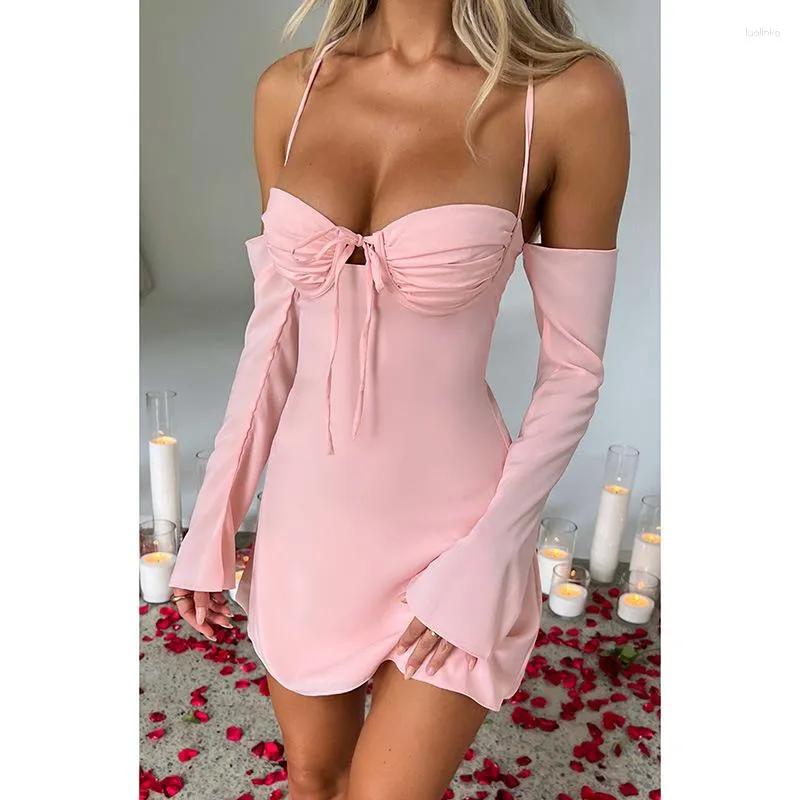Casual Dresses Spaghetti Strap Sexy Long Sleeve... From Julia_dress, $35.94  | DHgate.Com