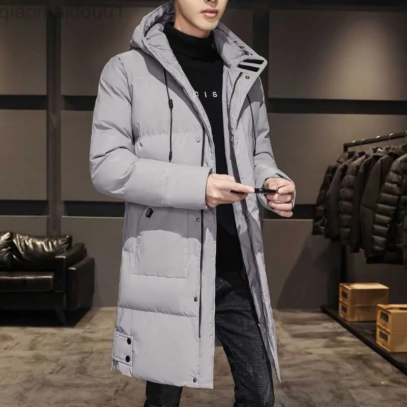 Giacche da uomo Piumini lunghi da uomo Cappotti invernali Chaquetas da uomo con cappuccio Cappotti e giacche invernali casual da uomo di alta qualità nero caldo Parka L23127