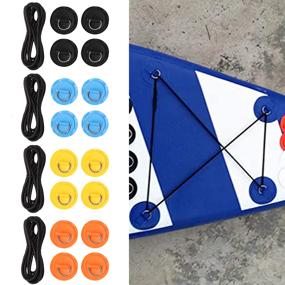 Kayak Accessoires Planche De Surf Pièces De Rechange Kits En Acier Inoxydable D Anneau Patch 2 5m Corde Élastique pour SUP Paddle Board 230720