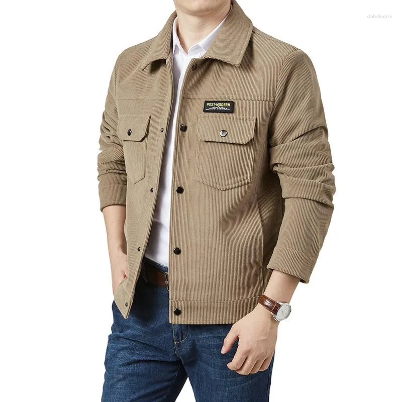 Giacche da uomo Uomo Velluto a coste Army Combat Uomo 2023 Primavera Autunno Moda Cappotti casual Utensili Trend Abbigliamento maschile firmato