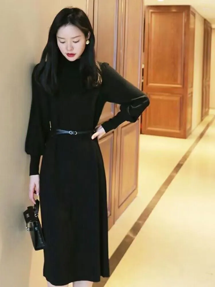 Long White Turtleneck Sweater Dress for Women with Lantern Sleeves, Autumn  Winter Warm Knit from Dhgate Basic & Casual Dresses - price 31.09