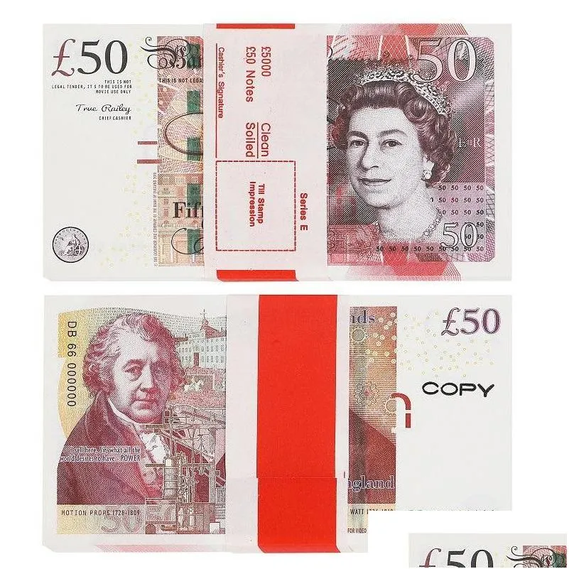 Inne świąteczne dostawy imprezowe Prop Money Beaks UK Euro Dollar Funts British 10 20 50 Pamiętne fałszywe notatki zabawki dla dzieci Chri Dhxqn