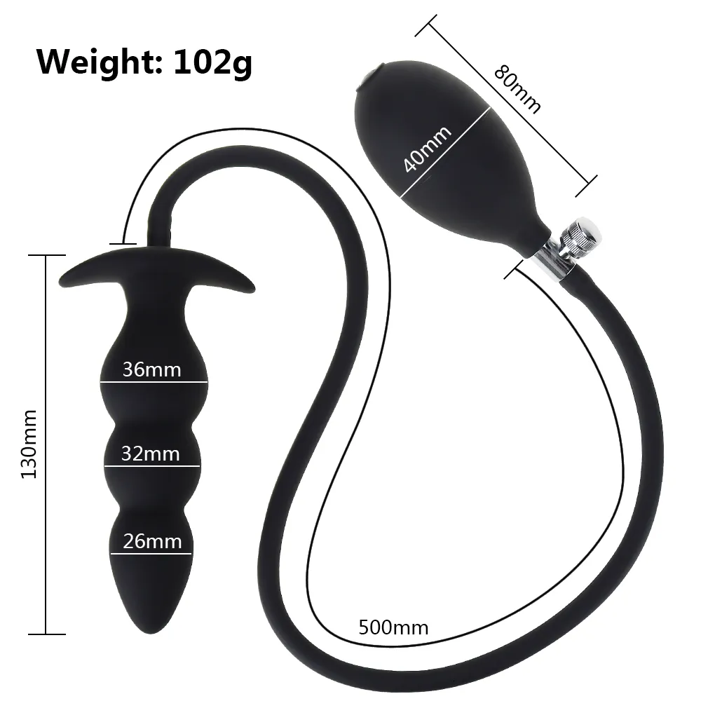 Inflatable Anal Plug Expandable Silicone Anus Toy For Adults_voghion.com