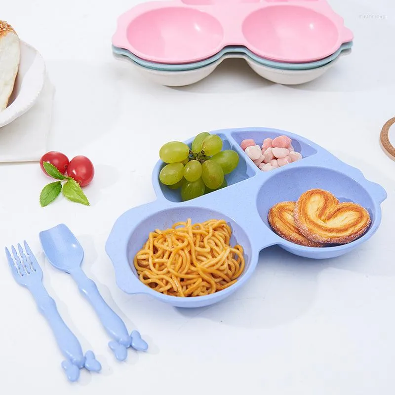 Assiettes 1 pc Cartoon Car Style 4 Grilles Assiette Petits Chips Vaisselle Plats Enfants Dîner Belle Plat