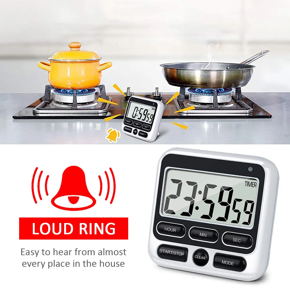 Digital Kitchen Timer Large LCD Display Square Cooking Timer With Count ...