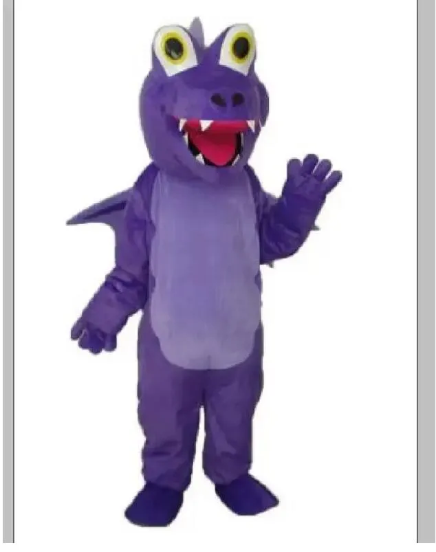 2023 Purple Thorn Dragon Mascot Costume Adult Halloween Birthday Party Cartoon Apparel
