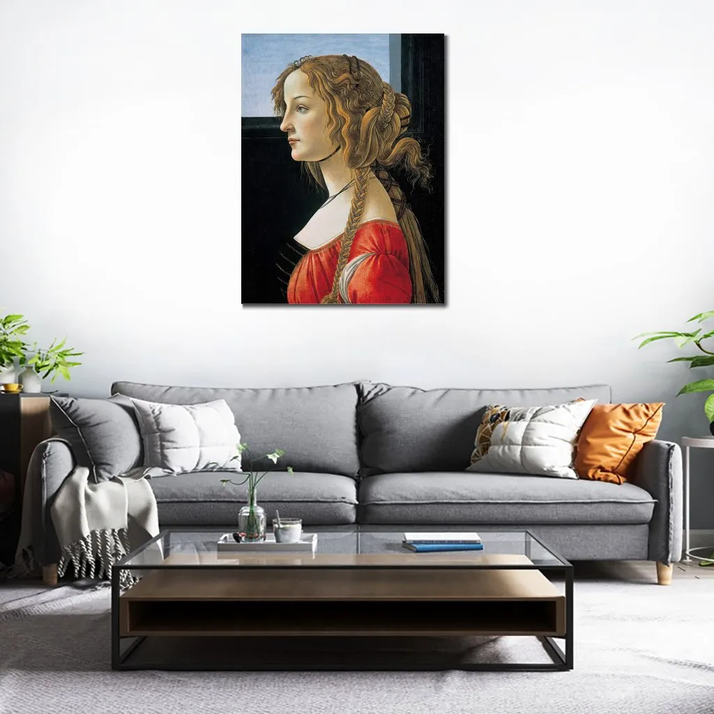 Sandro Botticelli toile Art Portrait de Simonetta Vespucci fait à la main Figure Renaissance oeuvre peinture décor à la maison