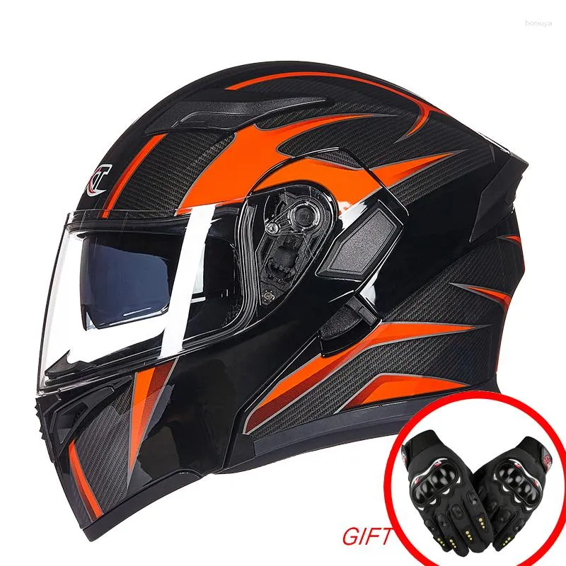Capacetes de motocicleta Filp UP LOCOMOTIVE Dual Visor Smoke Inner Riding Racing Street Moto Casque Capacete GXT902