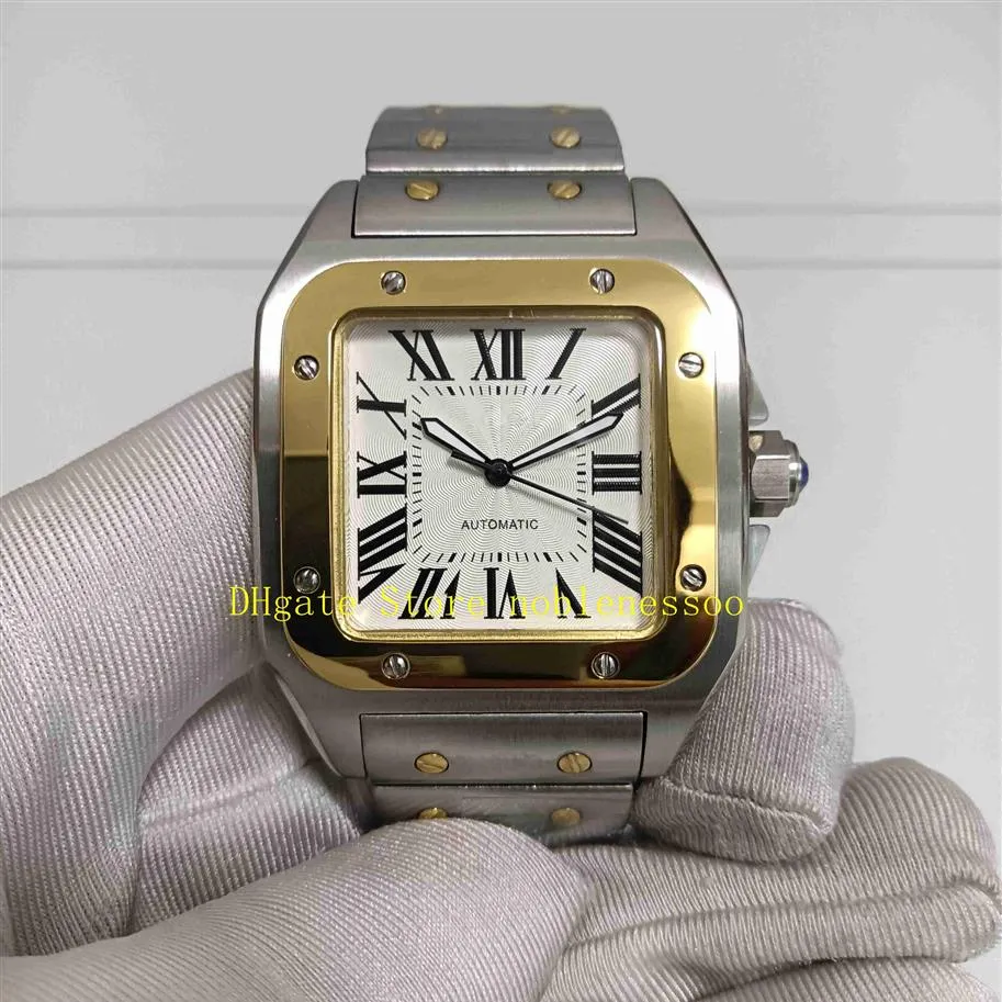 2 Style Real Po Avec Boîte D'origine Hommes Montre Homme Or Jaune Bicolore Bracelet En Acier Automatique Mécanique Sport Hommes Wat271O