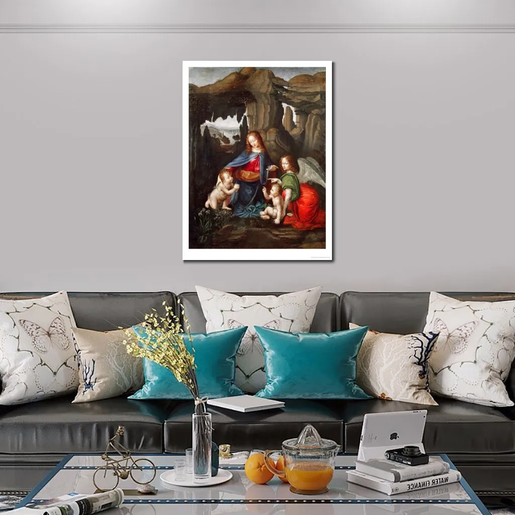 Религиозное холст искусство Леонардо да Винчи Мадонна из скал ручной живописи классическое декор гостиной