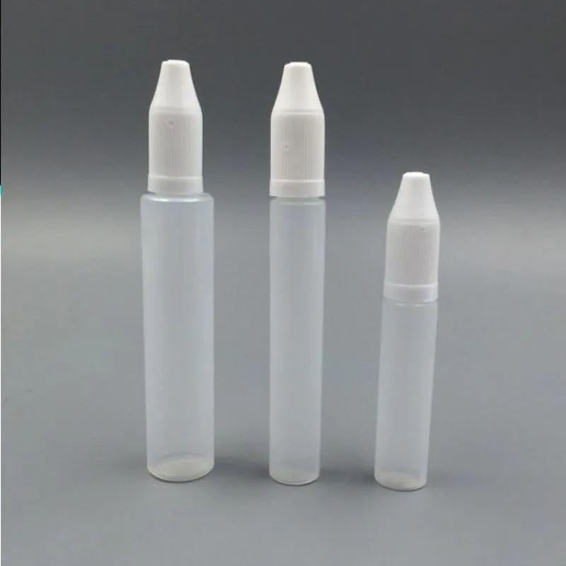 Оптовая часть USA UK EU AU Market 10 мл 15 мл 30 мл пирожки для ручки пластинки Пластиковые прозрачные эликидные бутылки с длинной детской крышкой ugidk