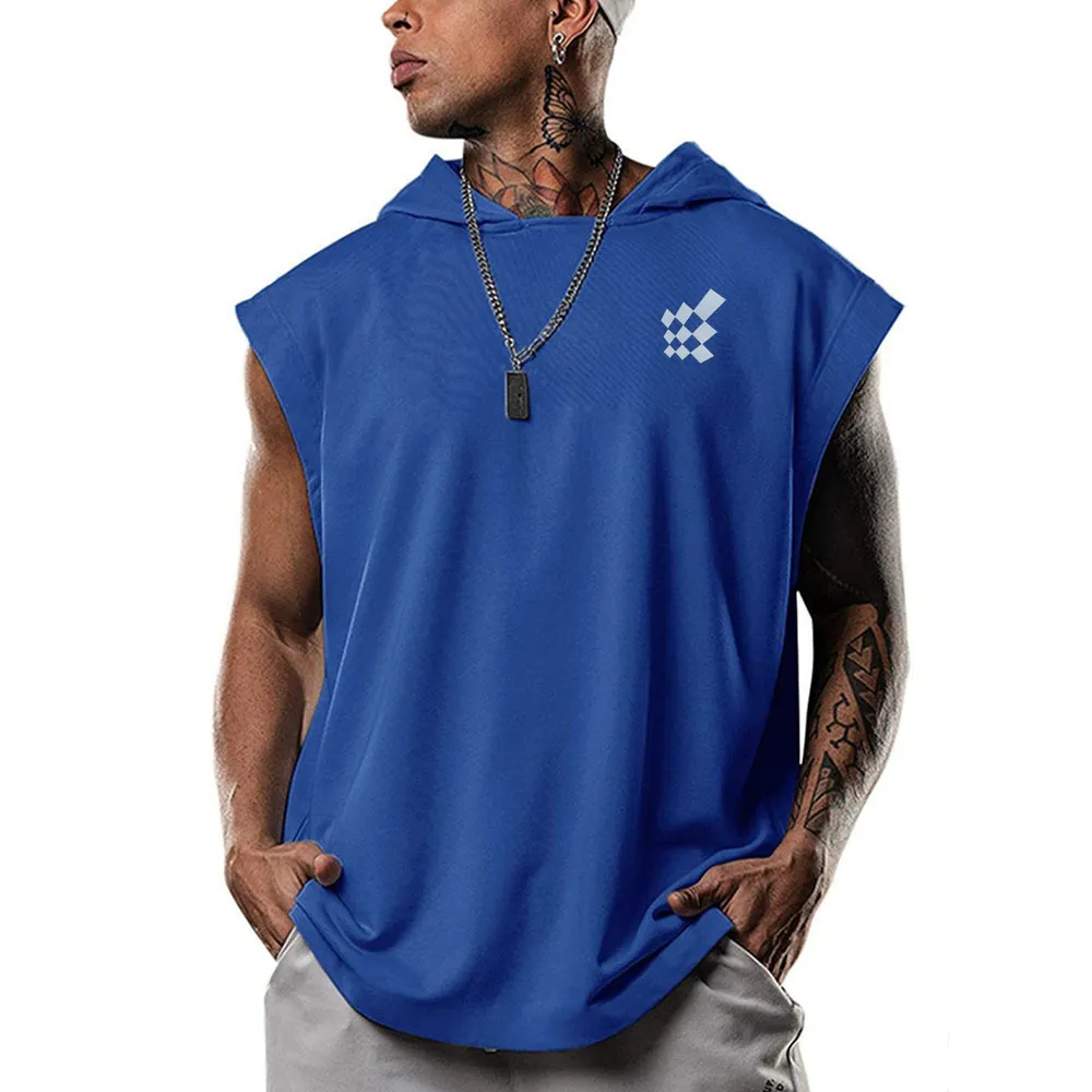 Mens Hooded Sleeveless Mens Sleeveless Tops For Summer Gym