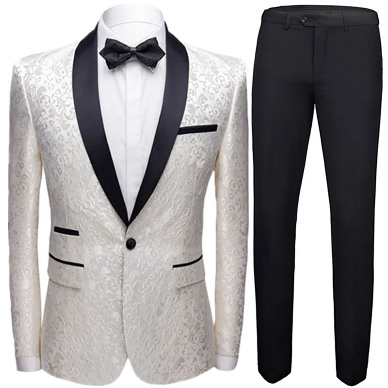 Męskie garnitury Blazers Płaszcz Pole 2 -częściowy zestaw luksusowych sukienki ślubnej Groom impreza Wysokiej klasy niestandardowy Slim Fit Blazer Modle 230720