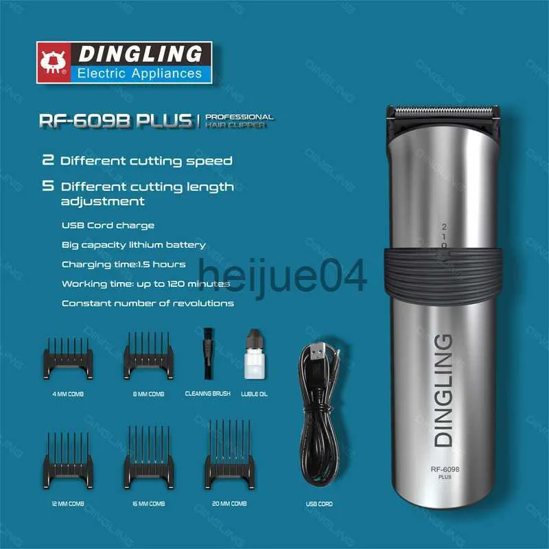 Clippers Aparadores DingLing RF609B PLUS Aparador de cabelo elétrico Aparador de cabelo masculino Full Metal Habitação Corte de cabelo hine x0728