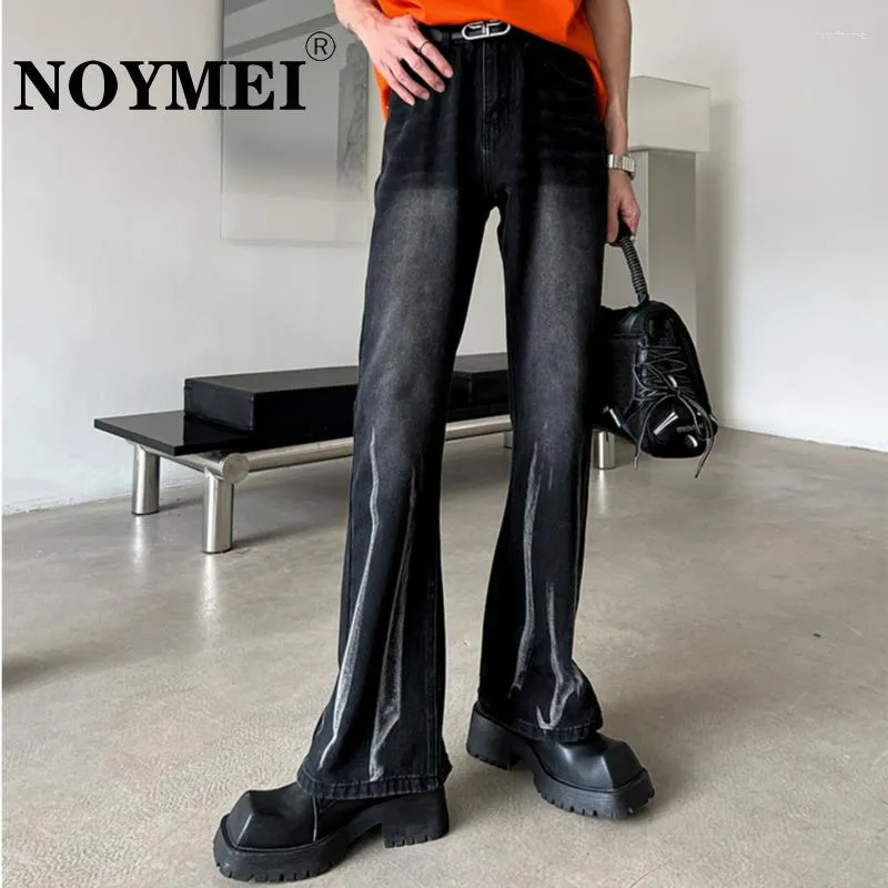 Männer Jeans NOYMEI Amerikanischen Retro Frühling Ausgestellte Hosen High Street Vibe Stil Gerade Schwarz Modische Männliche Hosen WA1513