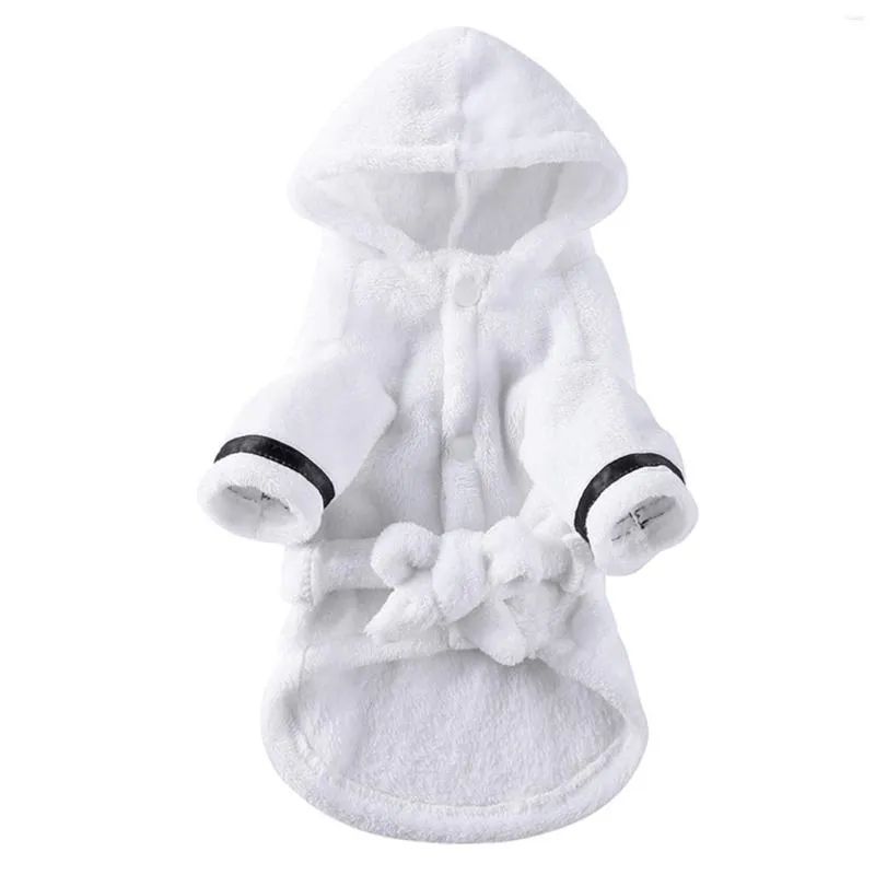 Vêtements pour chiens pyjamas pour animaux de compagnie avec capuche séchage rapide peignoir doux vêtements de nuit pour petits chiens garçon fille