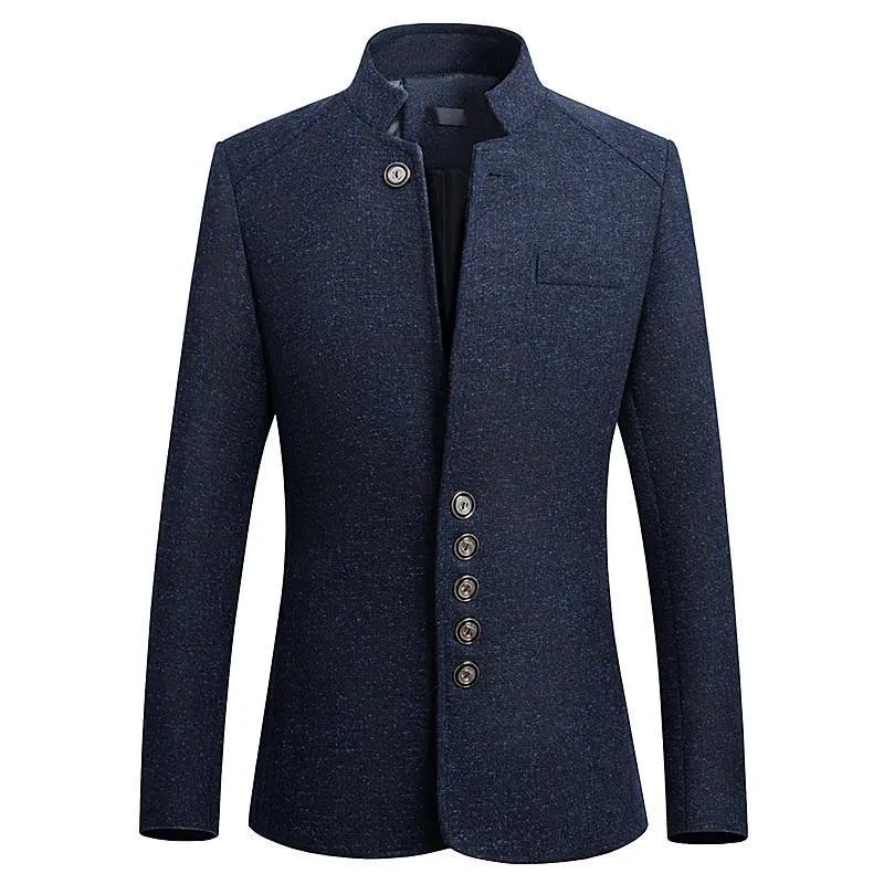 Abiti da uomo Blazer Collo alla coreana retrò Giacca casual Uomo Business Giacche di grandi dimensioni Cappotto M5XL 230720