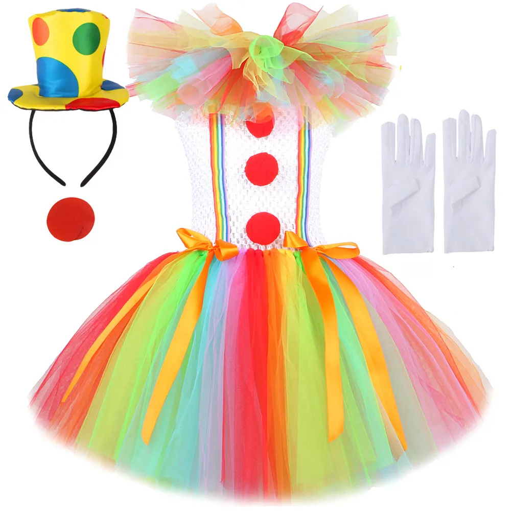 Gökkuşağı Pennywise Kostümler Kızlar İçin Karnaval Cadılar Bayramı Tutu Elbise Çocuklar için Joker Cosplay Kıyafet Çocuk Doğum Günü Partisi Giysileri