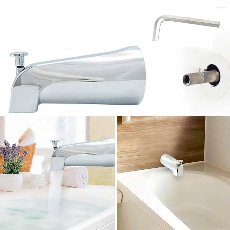 Set di accessori per il bagno, deviatore per beccuccio cromato, facile da installare, risparmia acqua, lega di zinco universale per vasca doccia