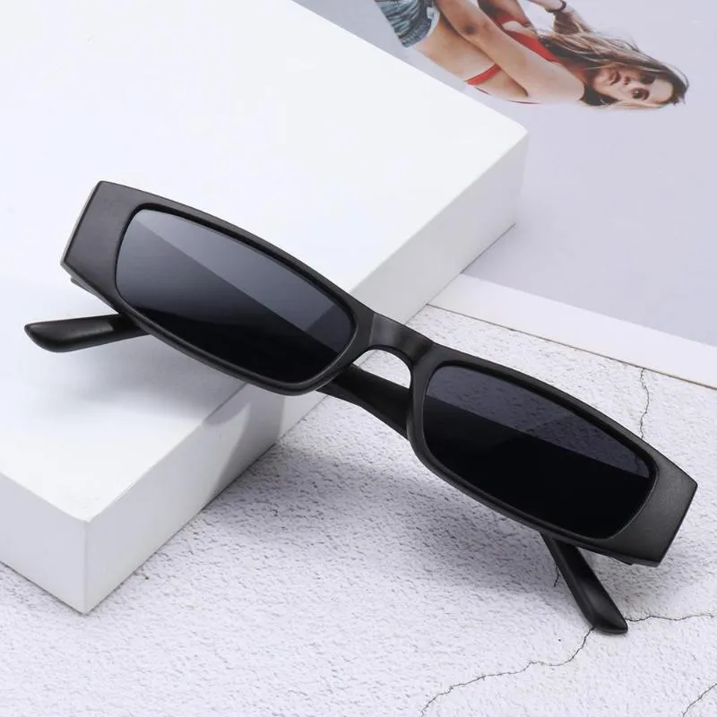 Sunglasses Small Rectangle Unisex Retro Square Narrow Frame Sun