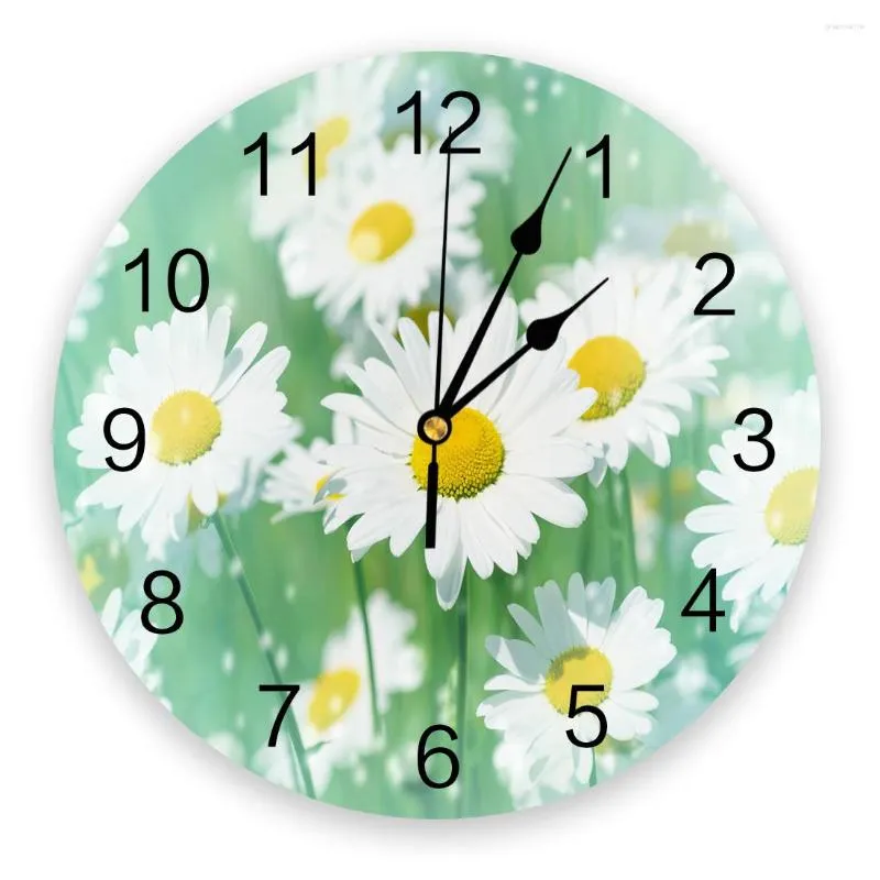 Настенные часы сажать ромашки цветочные часы домашние декор спальни тихий Oclock Watch Digital для детских номеров