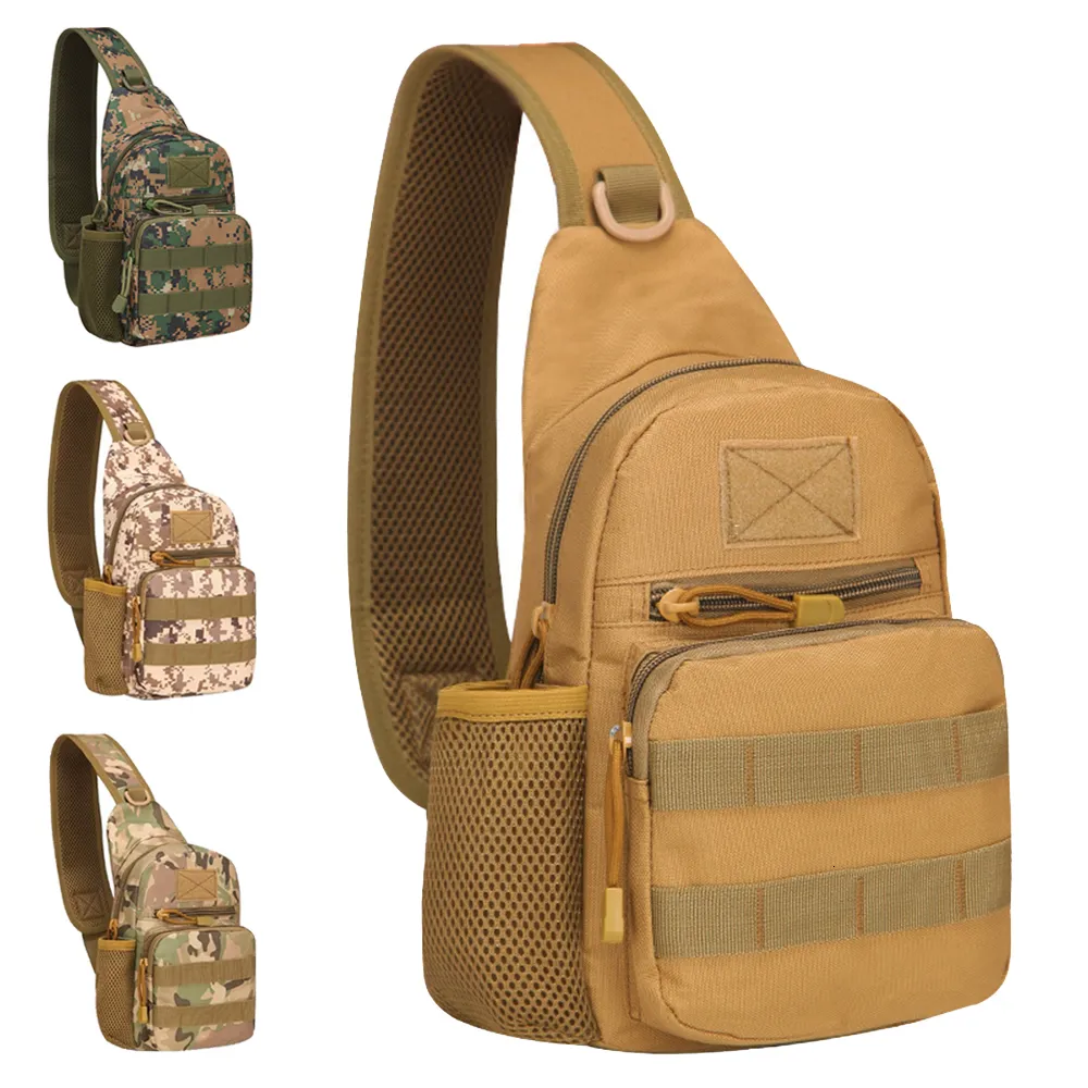 Sacs de plein air Tactique Escalade Poitrine Militaire Multifonction Épaule Sac À Dos Randonnée Pêche Sport Molle Système 230721