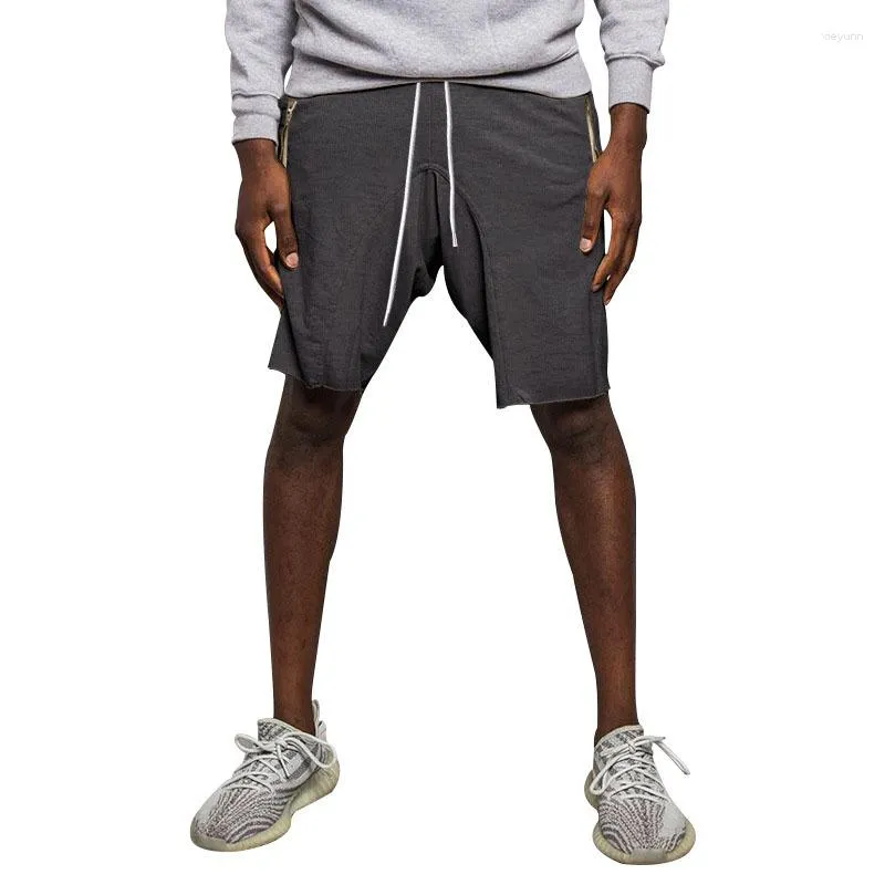 Shorts pour hommes sport hommes décontracté couleur Pure lâche pantalon droit été mode cordon Design Fitness entraînement court hommes
