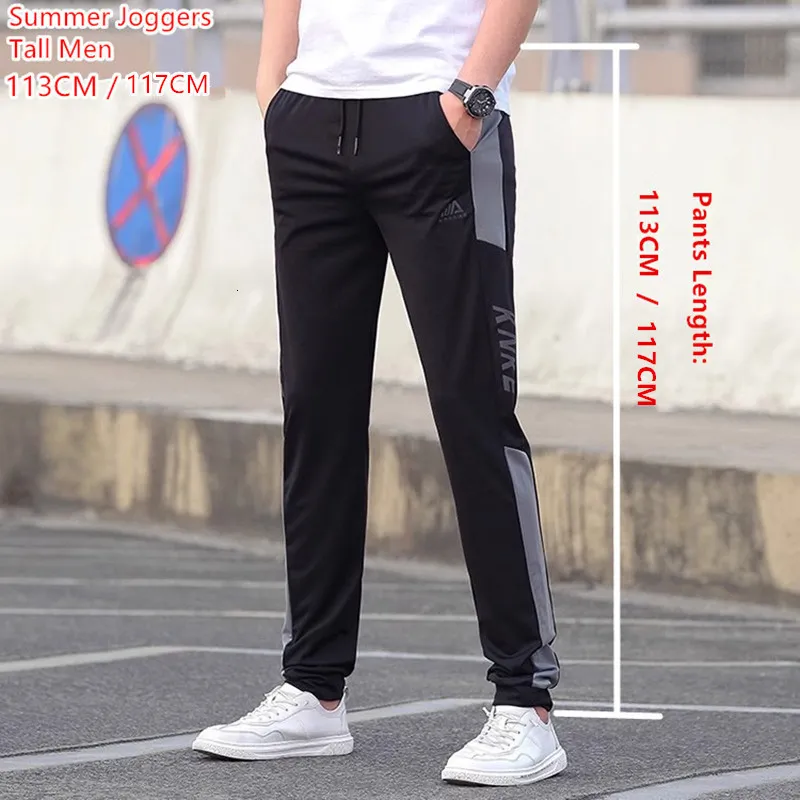 Men's Pants Summer Thin Tall Men Joggers Sports Casual AirConditioner 113CM 117CM Long Loose Sweat Track Harem Male Sweatpants 230720