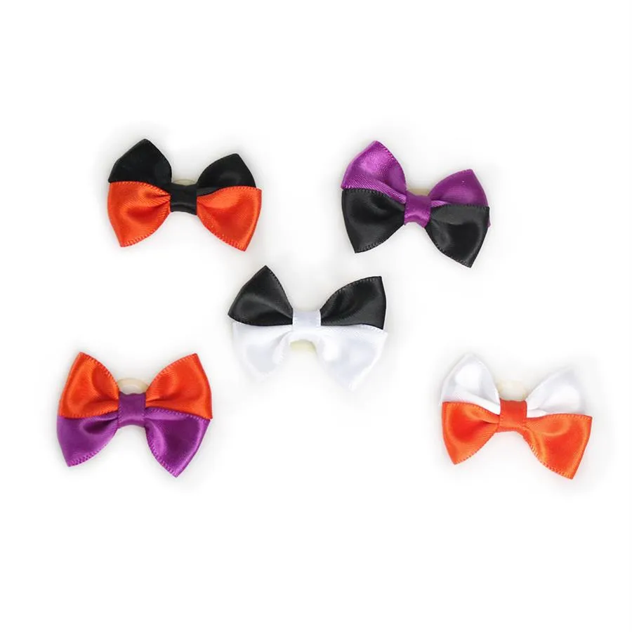 100 Pcs Handmade Halloween Dog Bow Simple Ribbon Dog Grooming Hair Bow 6029029 Pet Accessories Whole216W