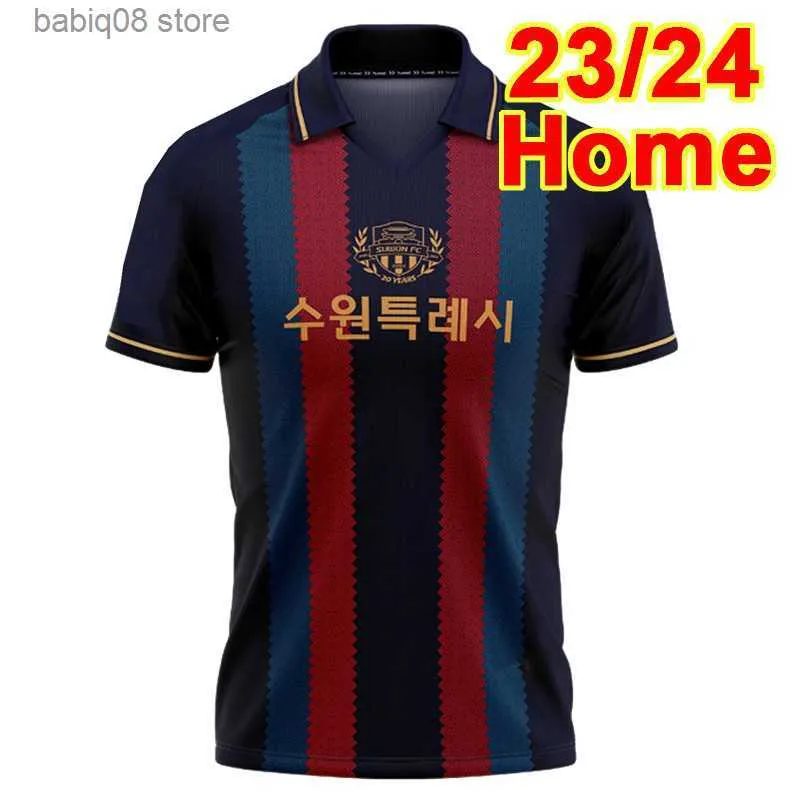 Fans Tops Tees 23 24 Ligue de Corée Suwon FC Maillots de football pour hommes Domicile Bule Extérieur Maillot de football blanc Uniformes à manches courtes T230720