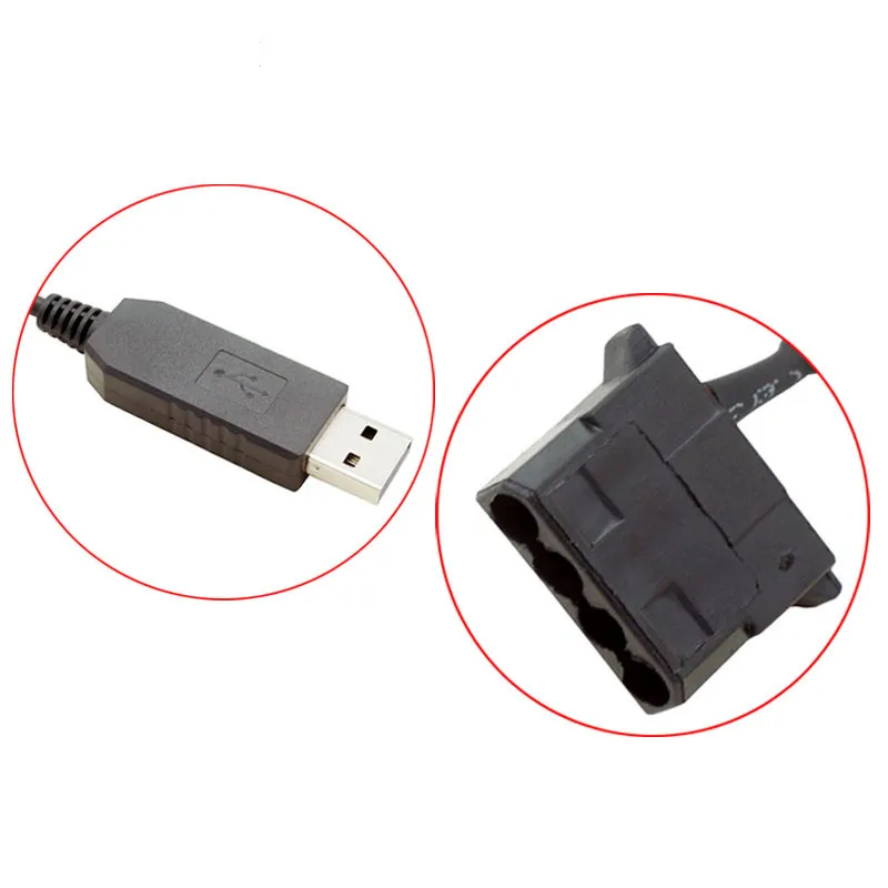 USB To 4-Pin Molex Fan Power Adapter Cable with ON/Off Switch Input 5V To Output 12V Connector Cord for Computer Chassis Desktop PC Case Cooling Fan