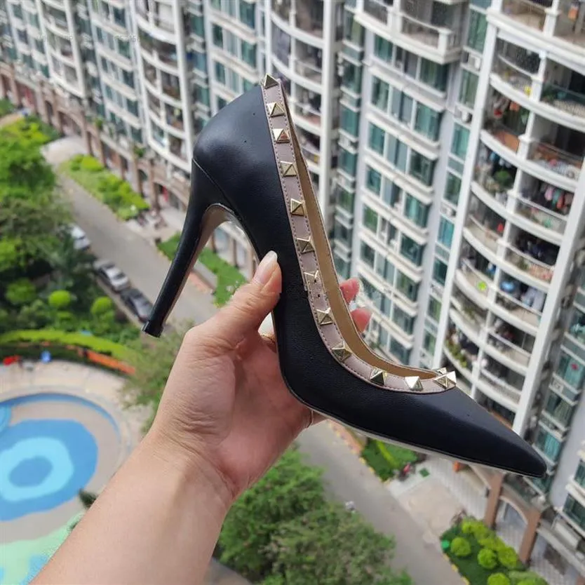 35-41 New 2019 Fashion Fashion Lady High Heels Shoes Real Cowhide настоящая кожа 9 5 см Свадебные туфли Sanda Sanda2559