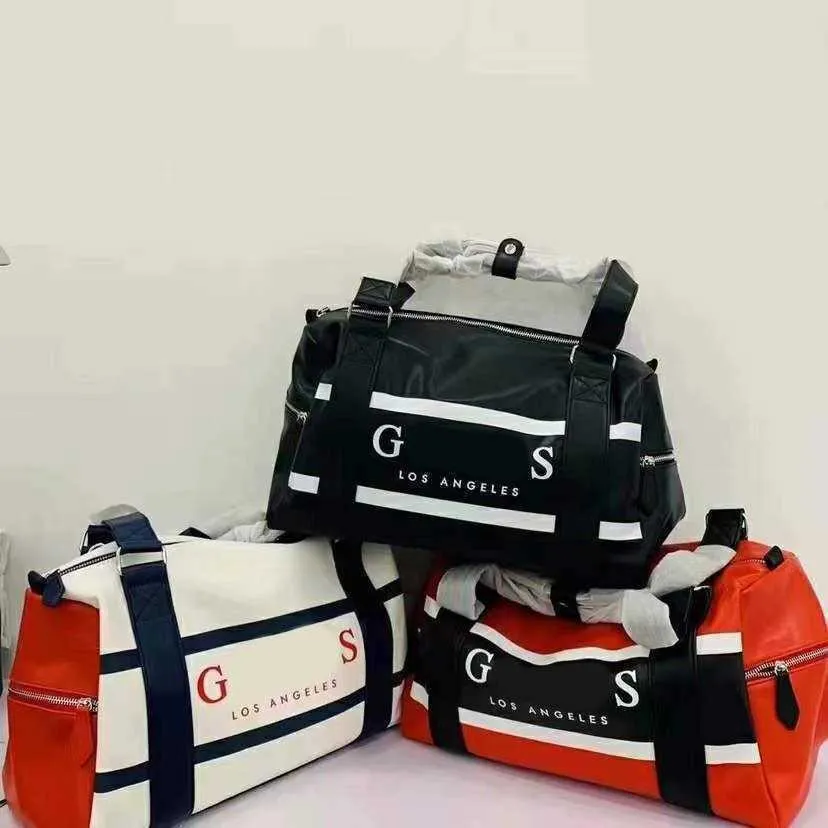 GS Travel Bag Sports Bag Gym Women Unisex Duffle Påsar Färgbokstäver stor kapacitet Handbagage Fitness Bag 220806