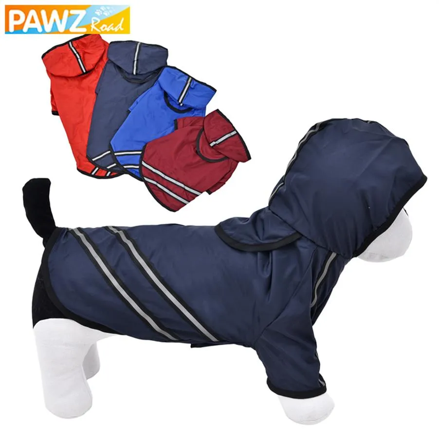 Pawzroad Hunde-Regenmantel, Hundekleidung, Haustierkleidung, atmungsaktive Haustierkleidung, reflektierender wasserdichter Welpenmantel, Hundejacke, Tshirt238B