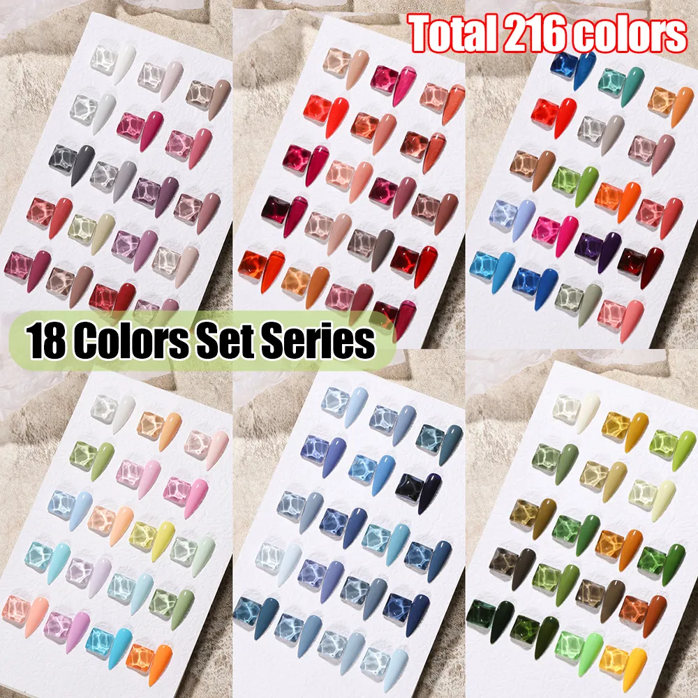 Nagelgel Vendeeni 18 Farben Set Pure Color Polish High Light Japanischer durchscheinender Kunstlack UV-Soak-Off-Lack 230720