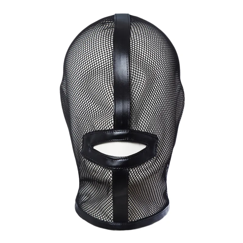 Adulte Jouet Mesh Facewear Réglable Bouche Ouverte Creux Résille Couvre-chef pour Jeu de Rôle Parti Costume Props