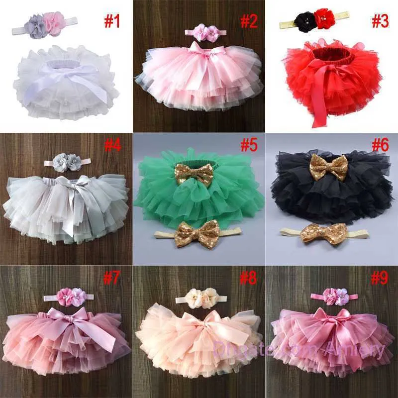 Atacado bebê meninas tutu saia arco gaze saias designer crianças com faixa de cabeça PP vestido curto vestidos de princesa roupas de bebê saia 0-3T